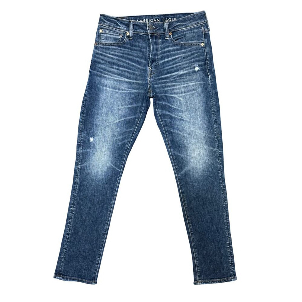 (Like New) American Eagle AirFlex+ Temp Tech Skinny Jeans 31x30 | Medium Wash